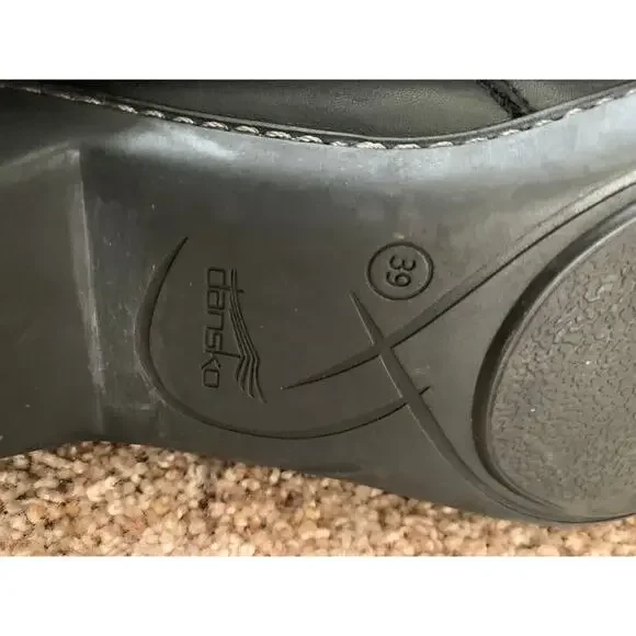 Dansko Bonita Leather Black Back Zip Bootie Cutout Side Womens Size 39 US 8.5 - Picture 6 of 9